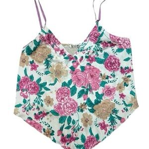 Free People Intimately handkerchief hem floral satin cami